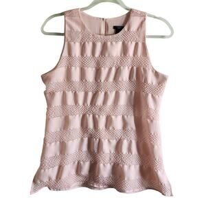 Anne Taylor Factory Pink/Peach Textured Sleeveless Blouse Size Petite Small